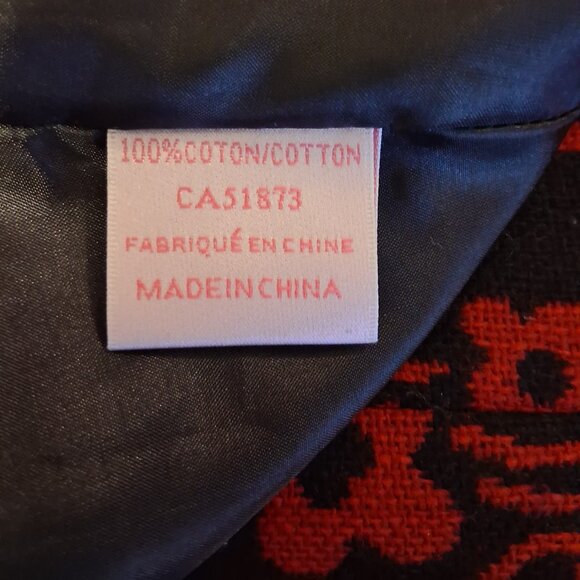 NEW Women’s Elegant Pea Coat Red Black Floral Lined Trench Coat ¾ Sleeve 16 XL - Picture 10 of 10